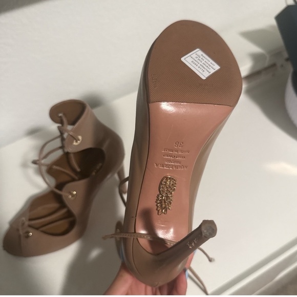 Aquazzura Tango 105 Sandal Heel SZ 38 8 $775